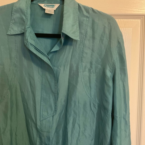 Partner’s By Mervyn’s Vintage Size medium Long Sleeve 100% Silk - Picture 6 of 12